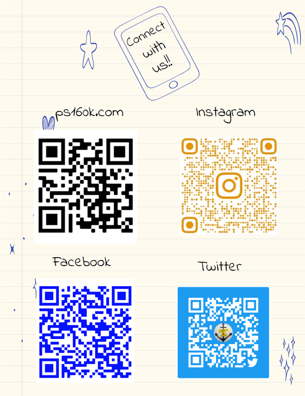 Social Media QR Codes for website, twitter, instagram and facebook